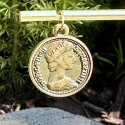 ⚜️ Pretty New Pence Queen Elizabeth 2 British coin charm pendants - two different sizes