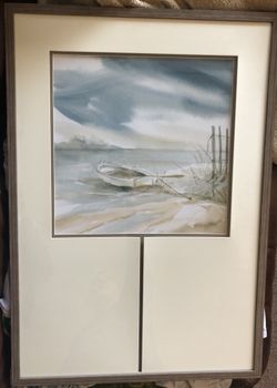 Boat / beach art / fancy frame