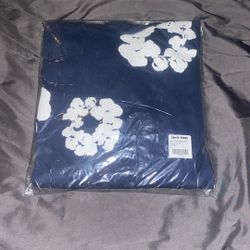 Navy Denim Tear Hoodie