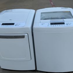 LG washer and dryer top loader extra large load capacity working perfectly extra for delivery same day delivery and installation available
