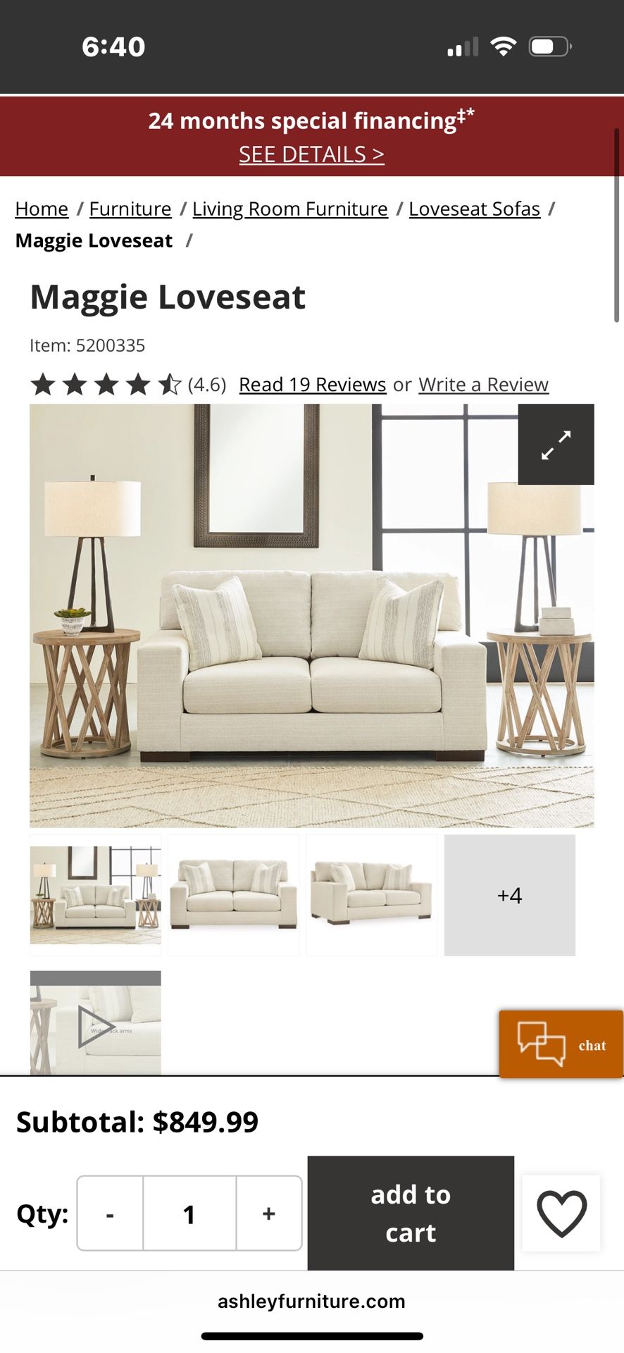 Loveseat Maggie (Ashley’s)