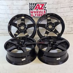 17" Black Wheels 4x100 17x7 fits Honda Toyota Mazda Civic Yaris Corolla Kia Rio