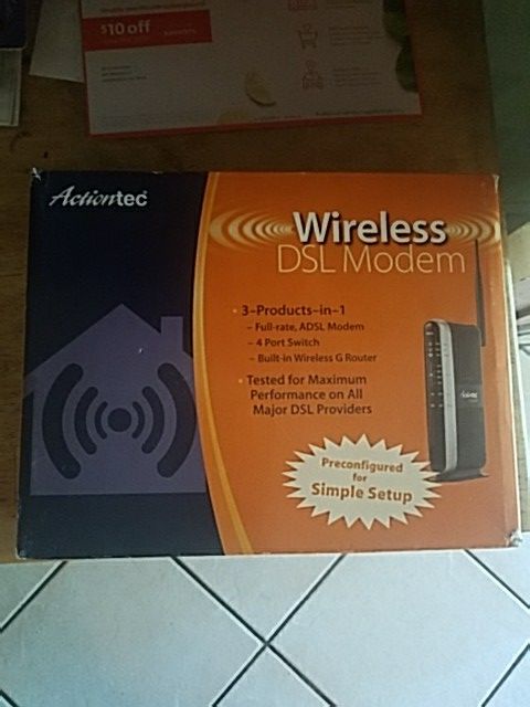 Actiontec wireless DSL modem
