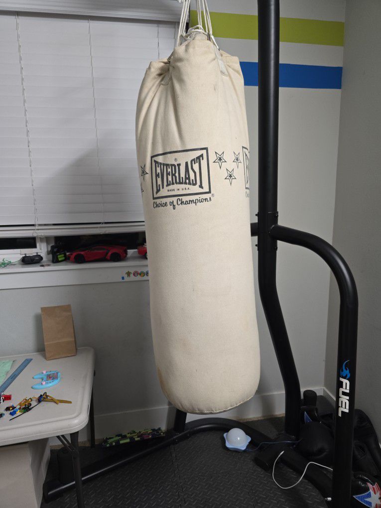 Heavy Punching Bag, Stand and Gloves