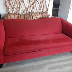 Couch,  Cranberry Red, 84" Long.