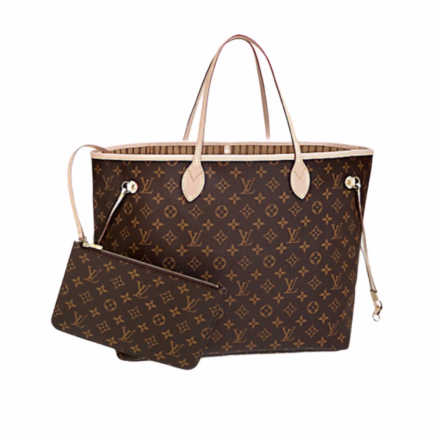 Checkered Leather Neverfull handbag for women