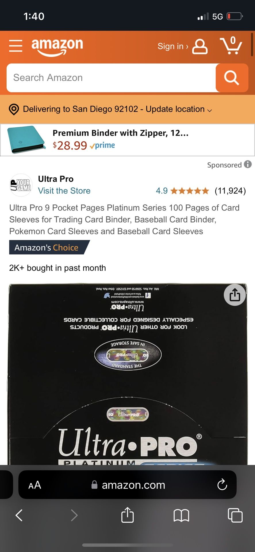 (5) Ultra Pro Hologram 9 Pocket Pages Sleeves