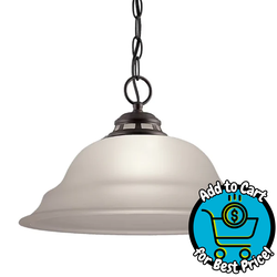 Design House Millbridge 1 -Light Satin Nickel Traditional Alabaster glass Bell Medium Hanging Pendant light