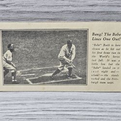 1928 Fro Joy Ice Cream Babe Ruth #3 Bang! The Babe Lines one out! NY Yankees HOF