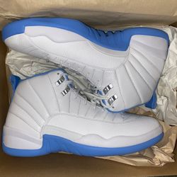 Nike’s Men’s High Top Jordan 12 Baby Blue And White