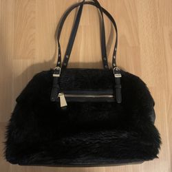 Olivia And Joy Furry Purse Black