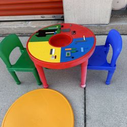 Lego Table With Cover And Two Chairs