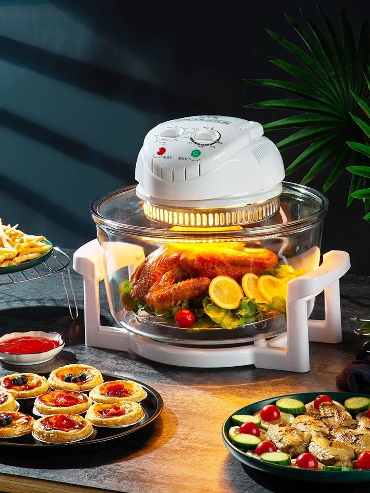 Air Fryer，12L/17L Turbo Air Fryer Convection Oven Roaster Electric Cooker Oil-less Multifunction Infrared, Includes Recipe Book (12L)
