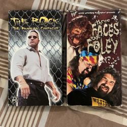 2 WWF VHS The Rock and Mick Foley Attitude Era 