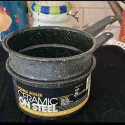 Vintage Ceramic on steel double broiler