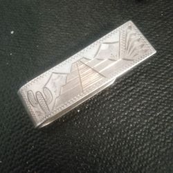 Rare Mayan Aztec Made In mexico Money Clip Sterling Silver 925 17.75g