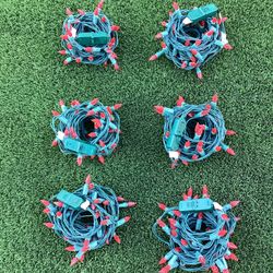 New RED Christmas OUTDOOR Lights C6 LED  - 6 SETS  - All For $30 Firm