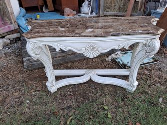Ornate Console Table with Marble Top