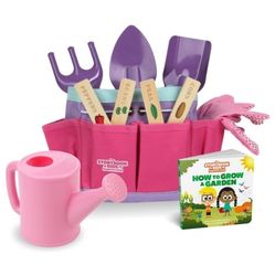 Kids' Gardening Tools - Includes Sturdy Tote Bag, Watering Can, Gloves, Shovels