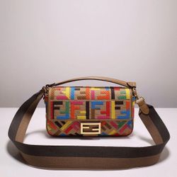 Multicolor Fendi Baguette FF Canvas Bag