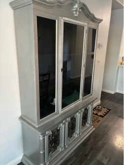 Shabby chic silver China hutch free