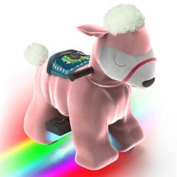 Electric Alpaca Ride-On Toy, 6V Powered Animal Ride with Wheels