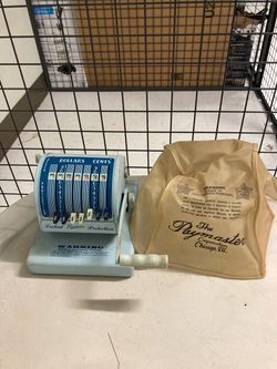 Vintage Paymaster Ribbon Writer Series 8000 Check Writer with cover