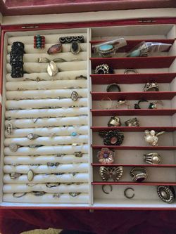 Large Mixed Ring Collection in Jewelry Box