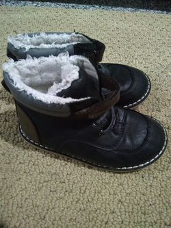 Black, Brown, and White Toddler Shoes