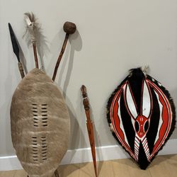 Authentic Zulu Shields And Weapons