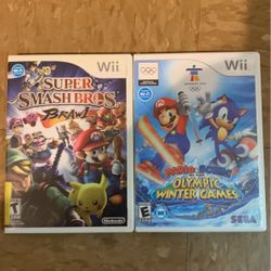 Nintendo Wii Super Smash Bros Brawl Merio And Sonic Olympic Winter Games Console Lot 