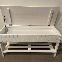 White Storage Bench