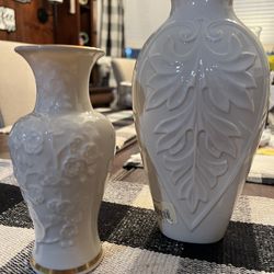 Set Of 2 Lenox Porcelain Vases