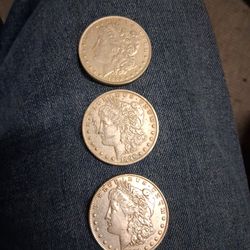 1881, 1896, and 1889 Morgan Silver$"s