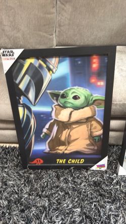 2 Star Wars Mandalorian framed wall art