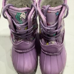 Kids Girls Unicorn Snow Boots Size 6