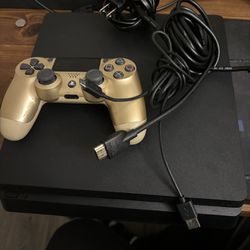 PS4 Slim With Gold Controller