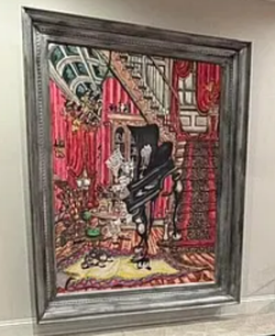 Large Custom Original Canvas Artwork (7' x 4') in Handmade Frame – NYC Artist