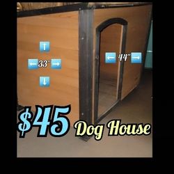 Pet Luxury Dog House Cabin with Roof - Wood Dog Kennel