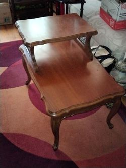 Vintage French provincial step up end tables