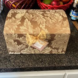 Beautiful Gold Fabric Covered Gift Box 