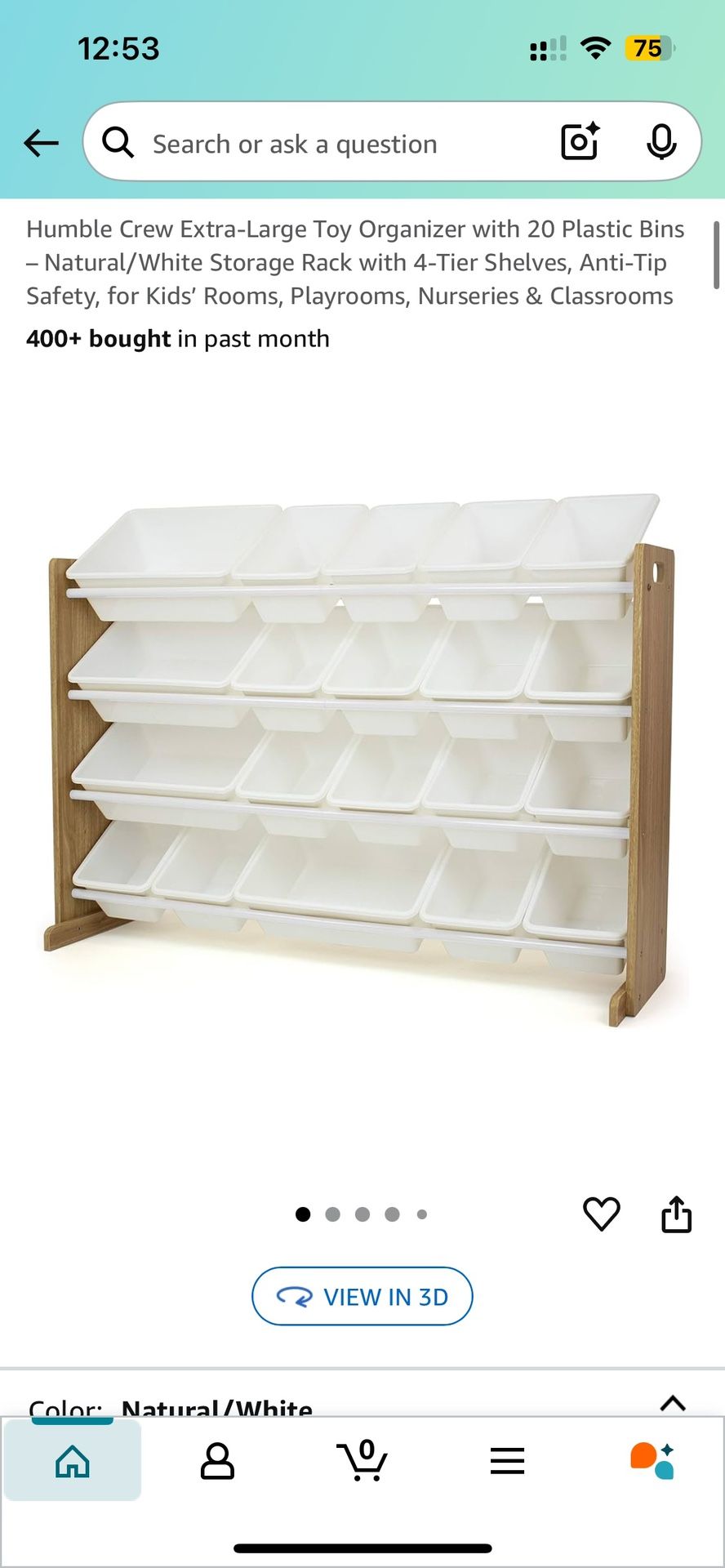 Extra-Large Toy Organizer with 20 Plastic Bins