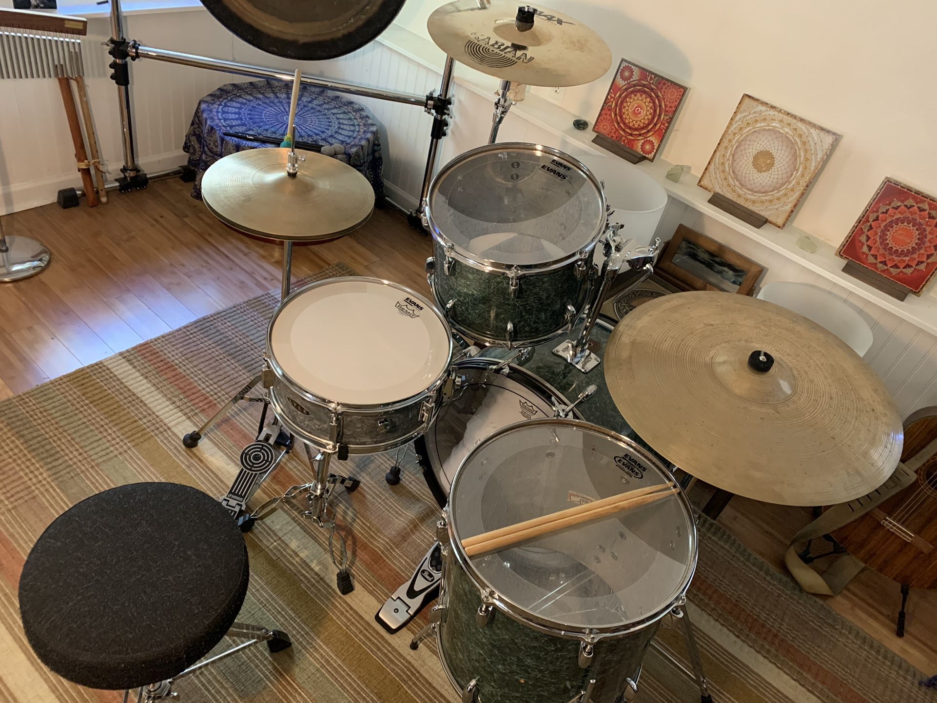 70’s Gretsch Drum Set, 70’s Lyle Snare Drum, Nice Cymbals