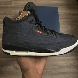 DS Levi’s X Jordan 3 Retro SP Denim Blue Sz 13