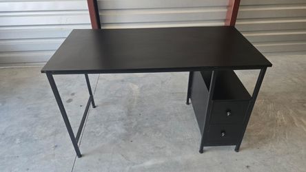 Black Computer Desk with Drawers 47" x 23"