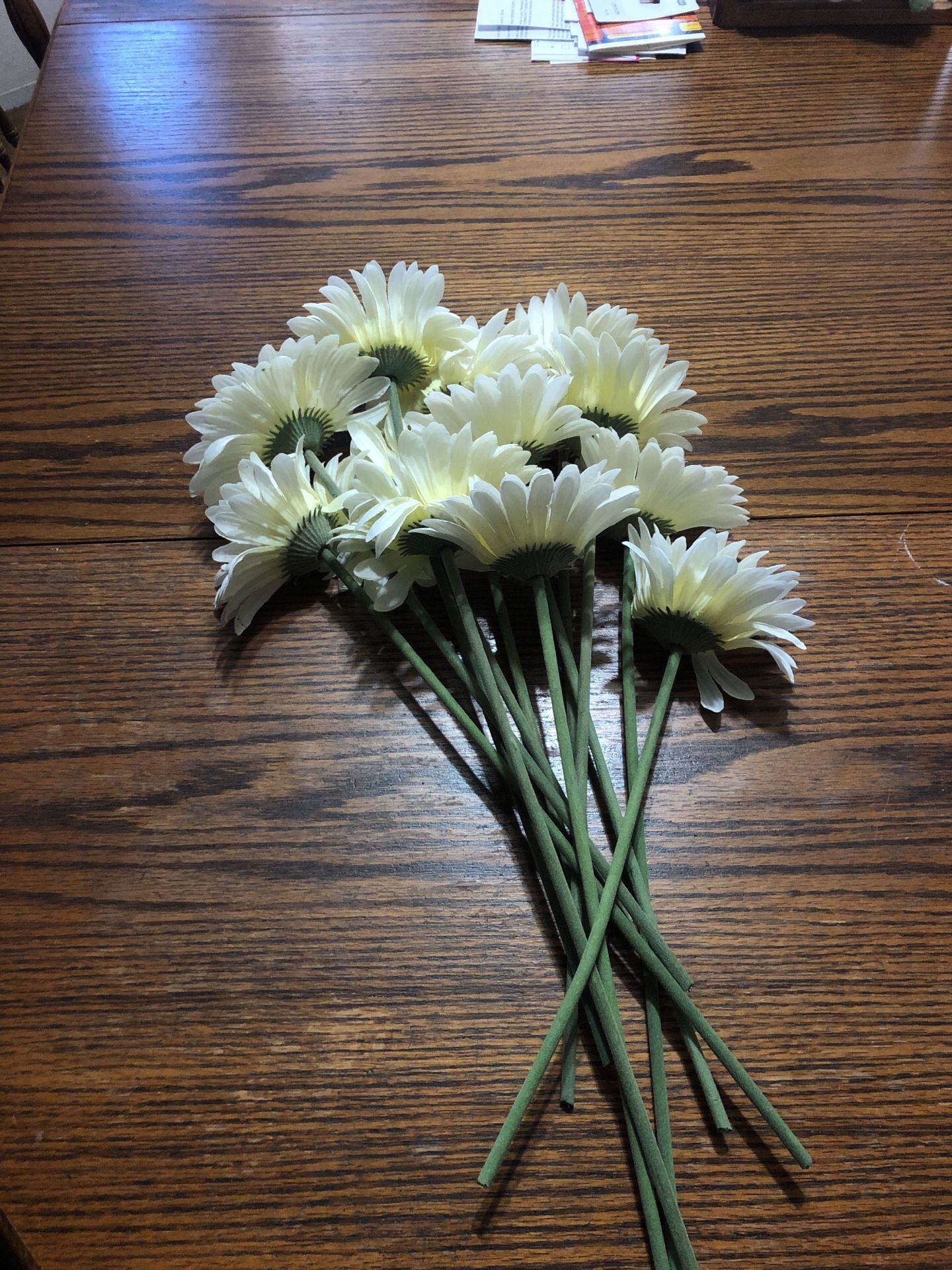 1 Dozen fake white long stem flowers