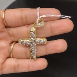 Cross Pendant With Flowers 