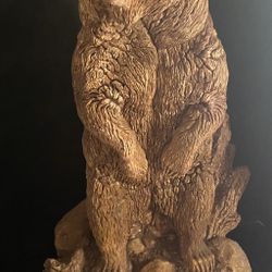Vintage 1988 Dan Hughes Ceramic Chalkware  Grizzly Bear Statue-Ann’s Original Designs