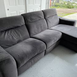 Gray Natuzzi Electric Reclining Sectional 
