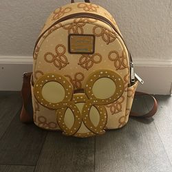 Disney Loungefly Backpack & Minnie Ears Bundle - Pretzel Edition, Great Condition